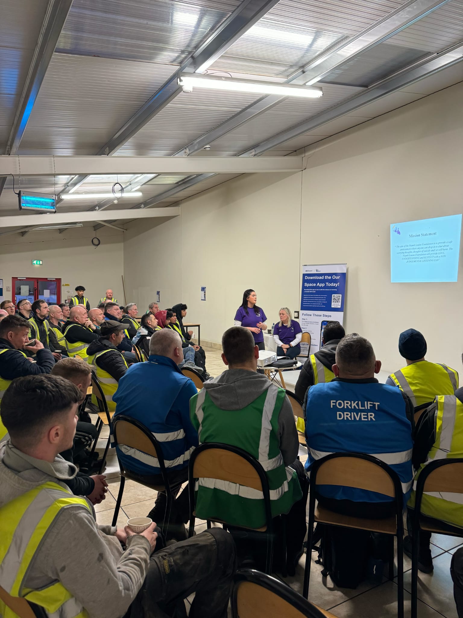 Niamh Louise Foundation delivering a suicide awareness talk to workplace staff